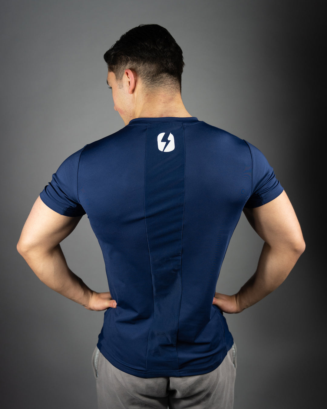 Navy Mesh T-Skjorte