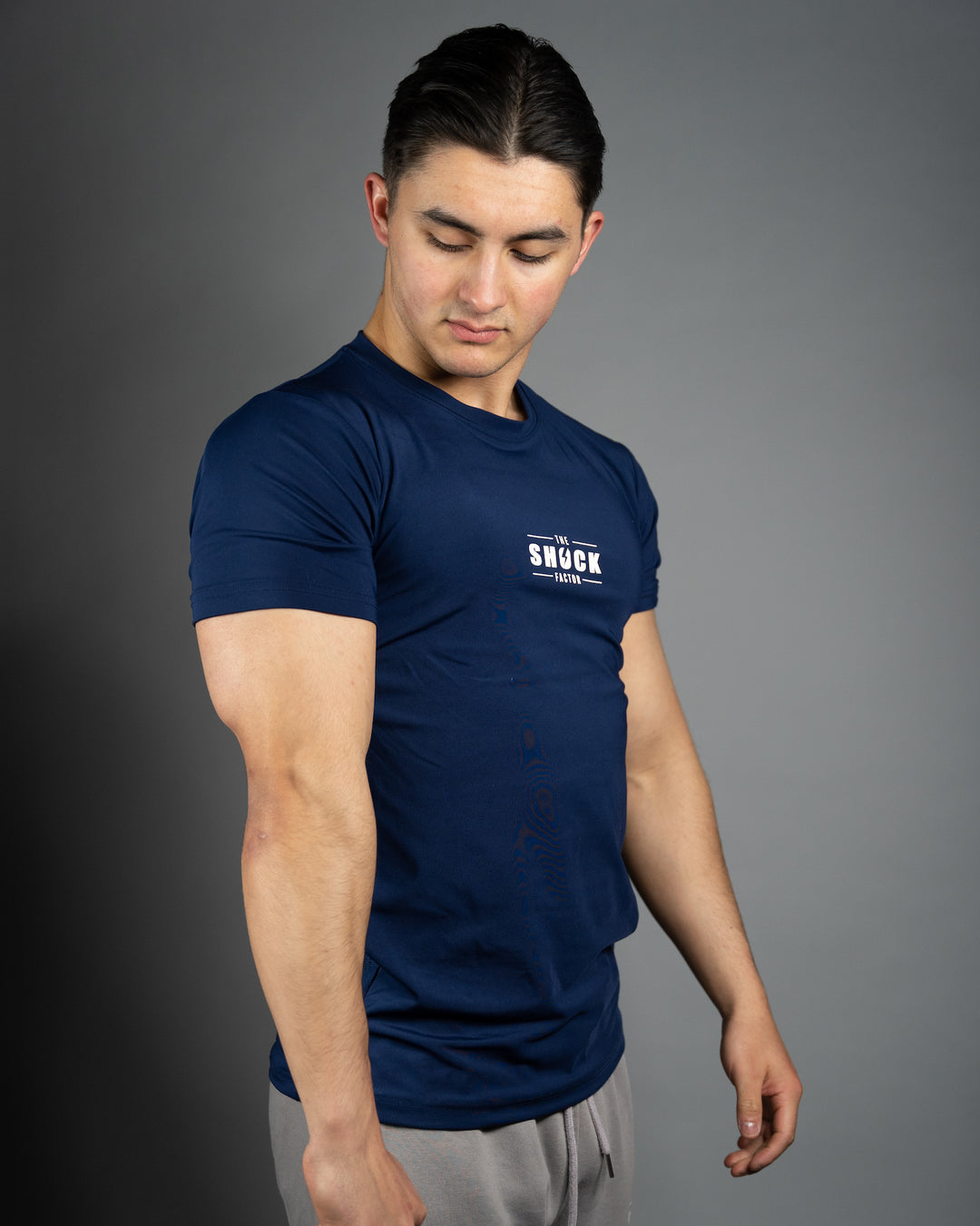 Navy Mesh T-Skjorte