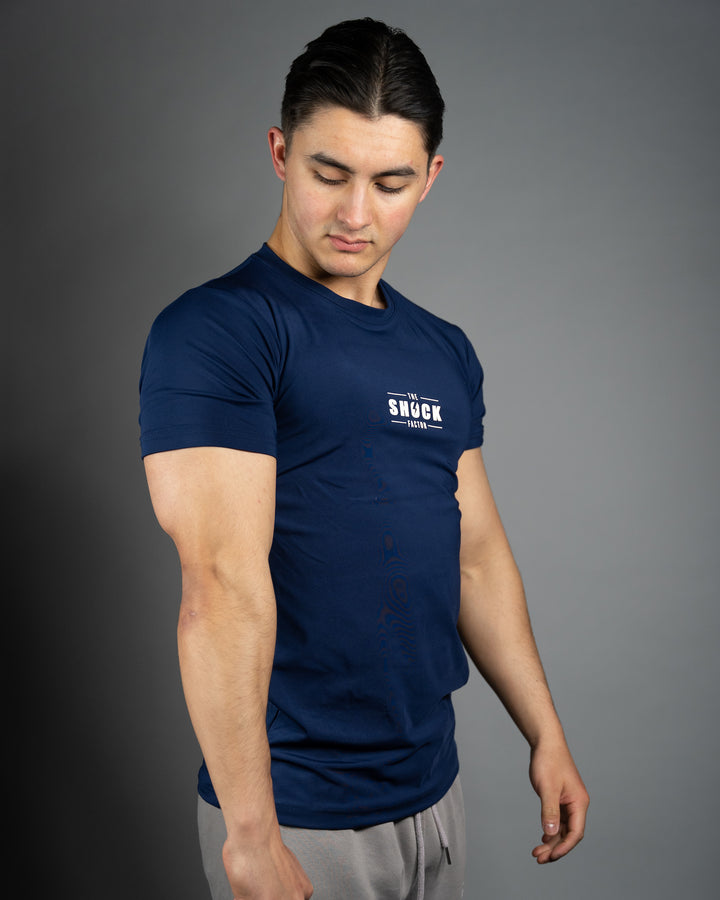 Navy Mesh T-Skjorte