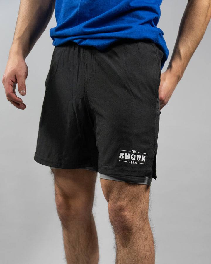 Svart 2 i 1 shorts