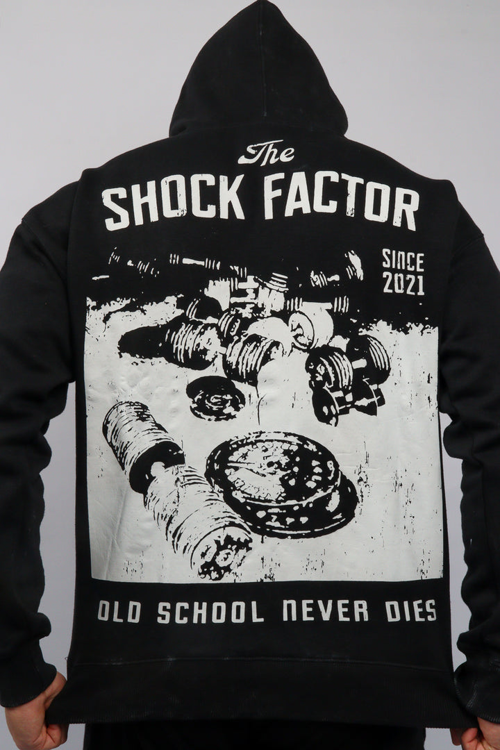 Svart Old School Hoodie