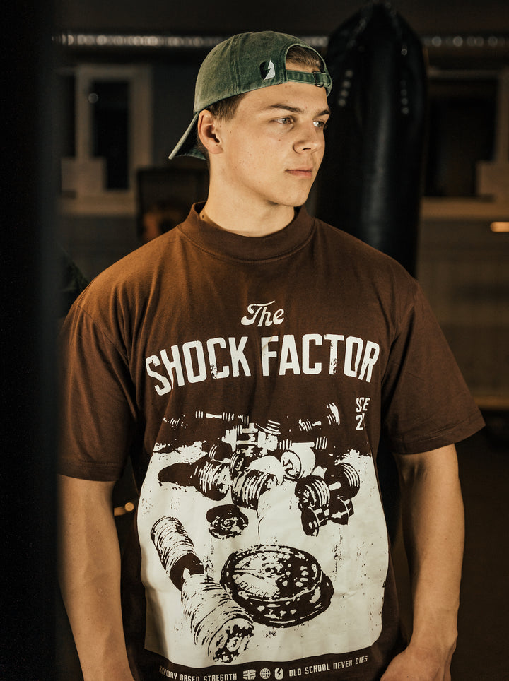 Brun Old School Oversized T-skjorte