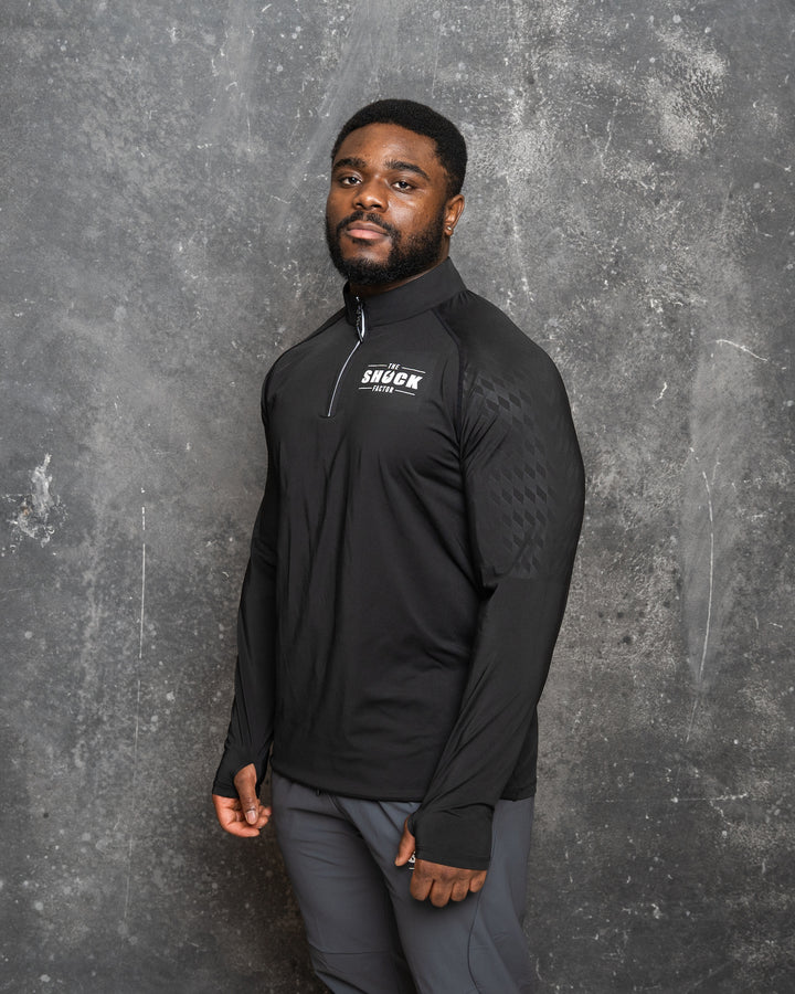 Svart Elite 1/4 Zip Long Sleeve